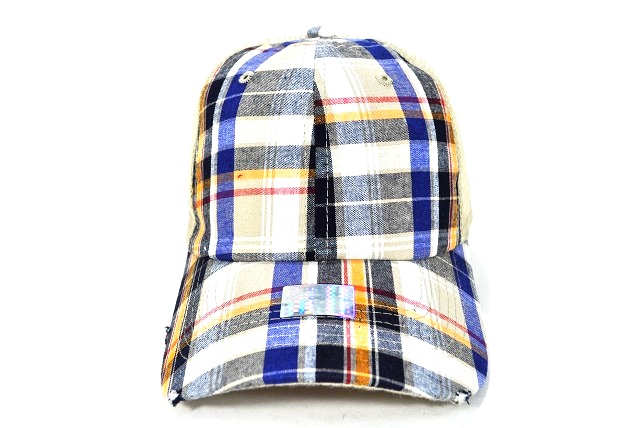 PL-01 PLAID ORANGE/BEIGE/ROYAL/KHAKI MESH